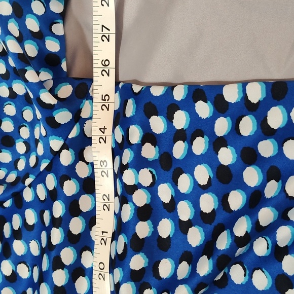 Ellen Tracy Peasant Blouse Size 1X 3/4 Sleeve Bohemian Lightweight Blue & White - Picture 10 of 15